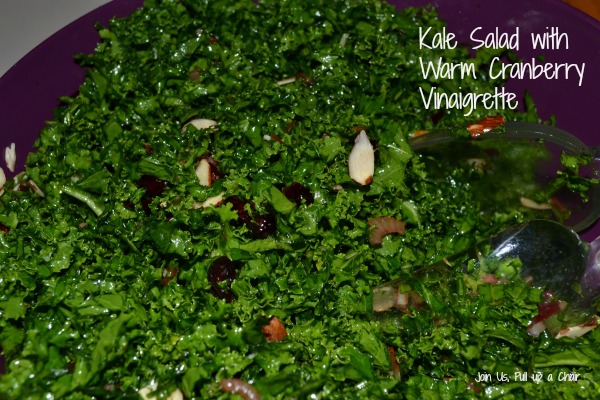 Kale Salad with Warm Cranberry Vinaigrette | Join Us, Pull up a Chair