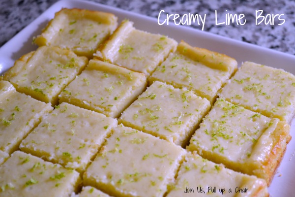 Creamy Lime Bars - #FilltheCookieJar | Join Us, Pull up a Chair