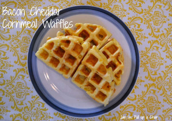 Bacon Cheddar Cornmeal Waffles | Join Us, Pull up a Chair