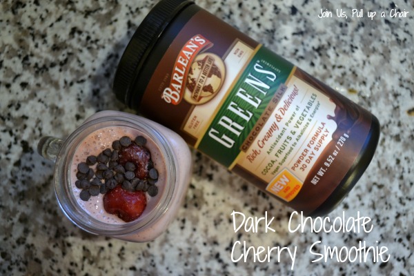Dark Chocolate Cherry Smoothie #Choctoberfest | Join Us, Pull up a Chair
