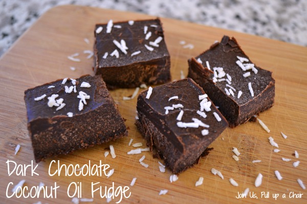Dark Chocolate Coconut Oil Fudge #Choctoberfest | Join Us, Pull up a Chair