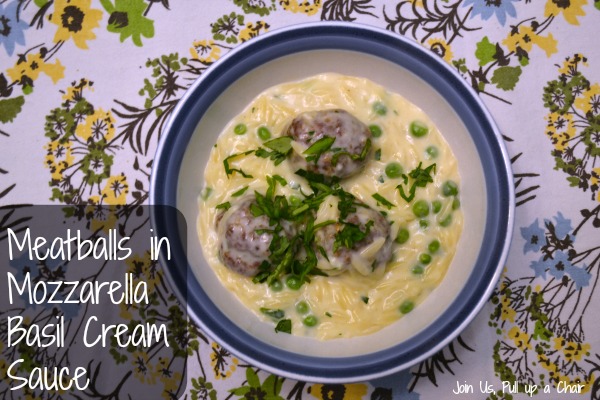 Meatballs in Mozzarella Basil Cream Sauce | Join Us, Pull up a Chair