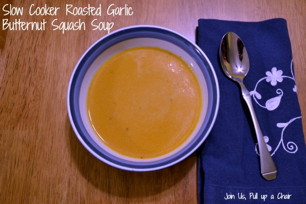 Roasted Garlic Butternut Squash Soup | Join Us, Pull up a Chair #fantasticalfoodfight