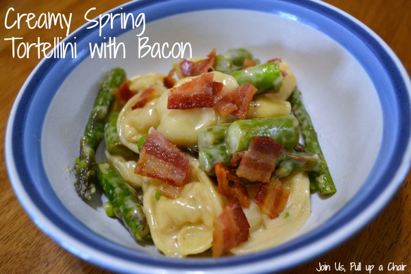 Creamy Spring Tortellini with Bacon | Join Us, Pull up a Chair