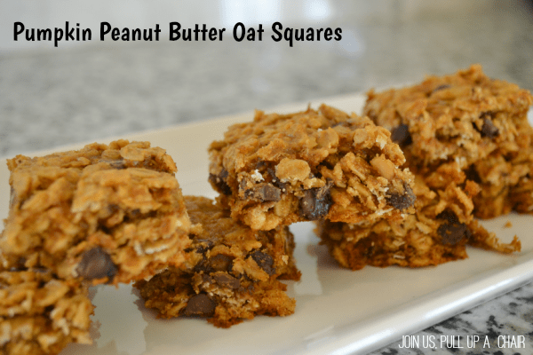 Pumpkin Peanut Butter Oat Squares | Join Us, Pull up a Chair #FilltheCookieJar