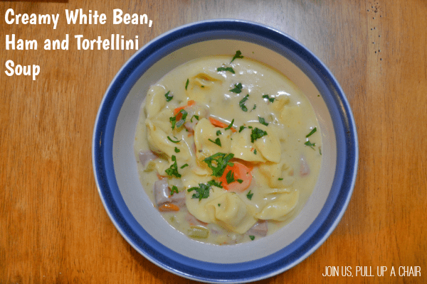 Creamy White Bean, Ham and Tortellini Soup | Joins Us, Pull up a Chair